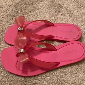 Guess pink flip flops